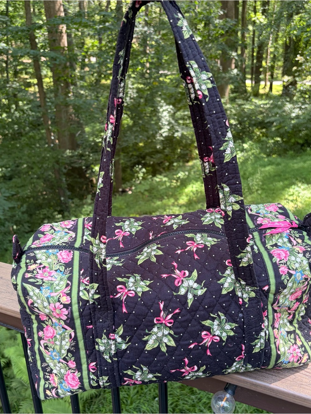 Vintage 2004 Vera Bradley Quilted Small Duffel Bag in New Hope Pattern USA Made